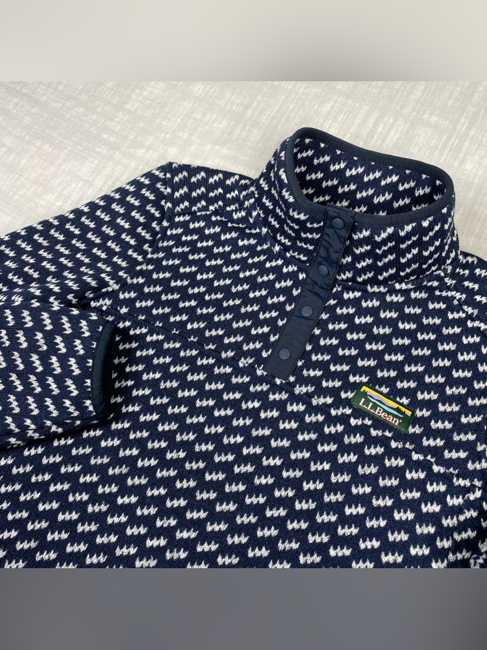 LL Bean Womens S-Reg Birdseye Sweater Fleece Pullover
